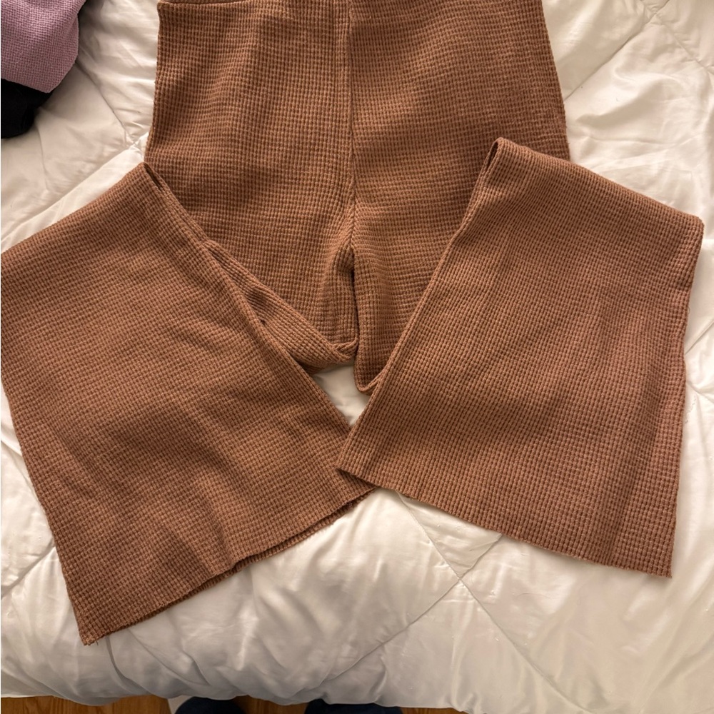 American Eagle Outfitters Brown Knit Flare Pants - Picture 2 of 4